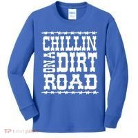 Funny Chillin On A Dirt Road Country Music Kids Long Sleeve Shirt thumb 0