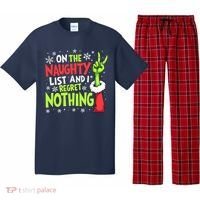 Funny Christmas On The Naughty List And I Regret Nothing Pajama Set thumb 0
