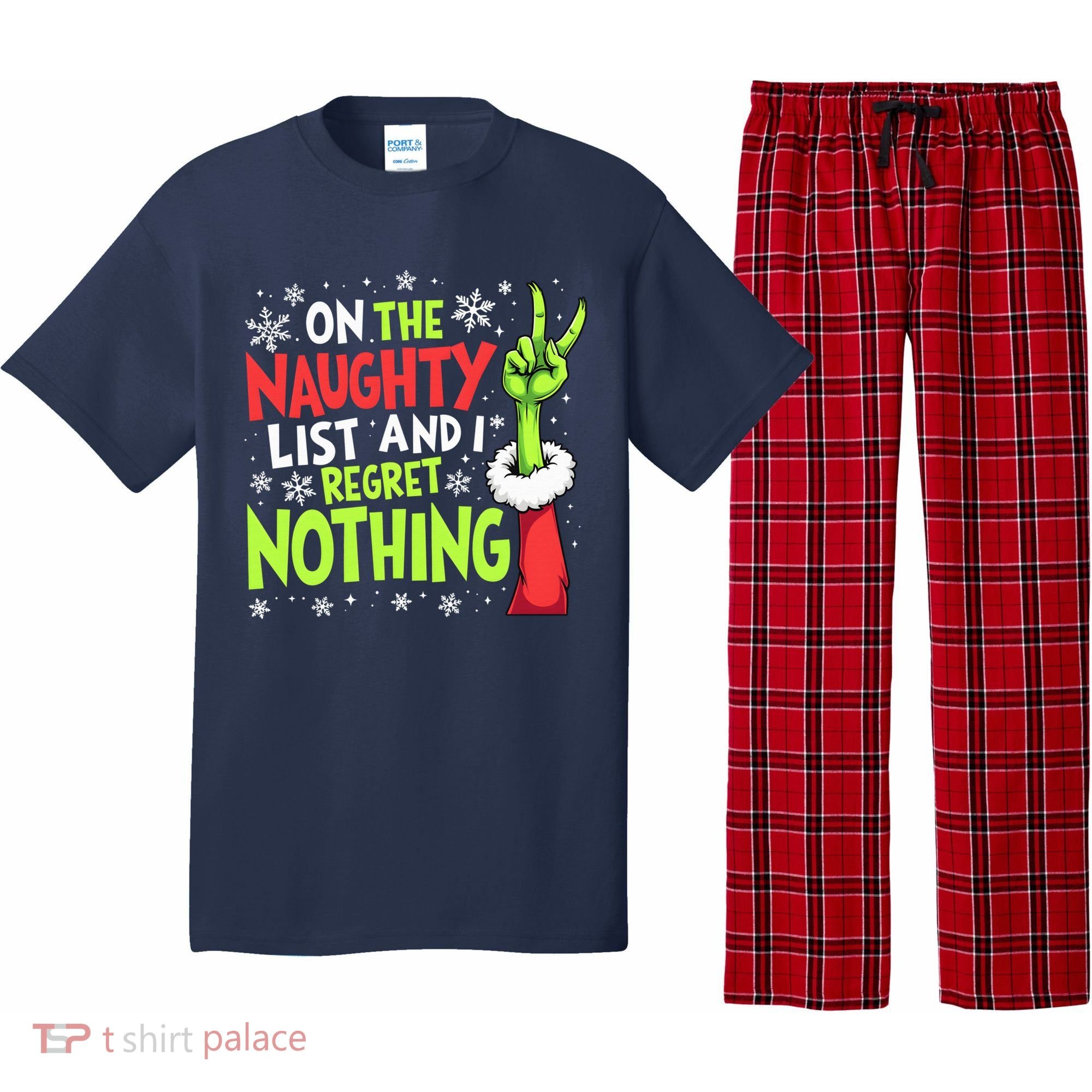 Funny Christmas On The Naughty List And I Regret Nothing Pajama Set