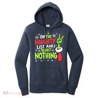 Funny Christmas On The Naughty List And I Regret Nothing Women's Hoodie thumb 0