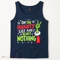Funny Christmas On The Naughty List And I Regret Nothing Tank Top thumb 2