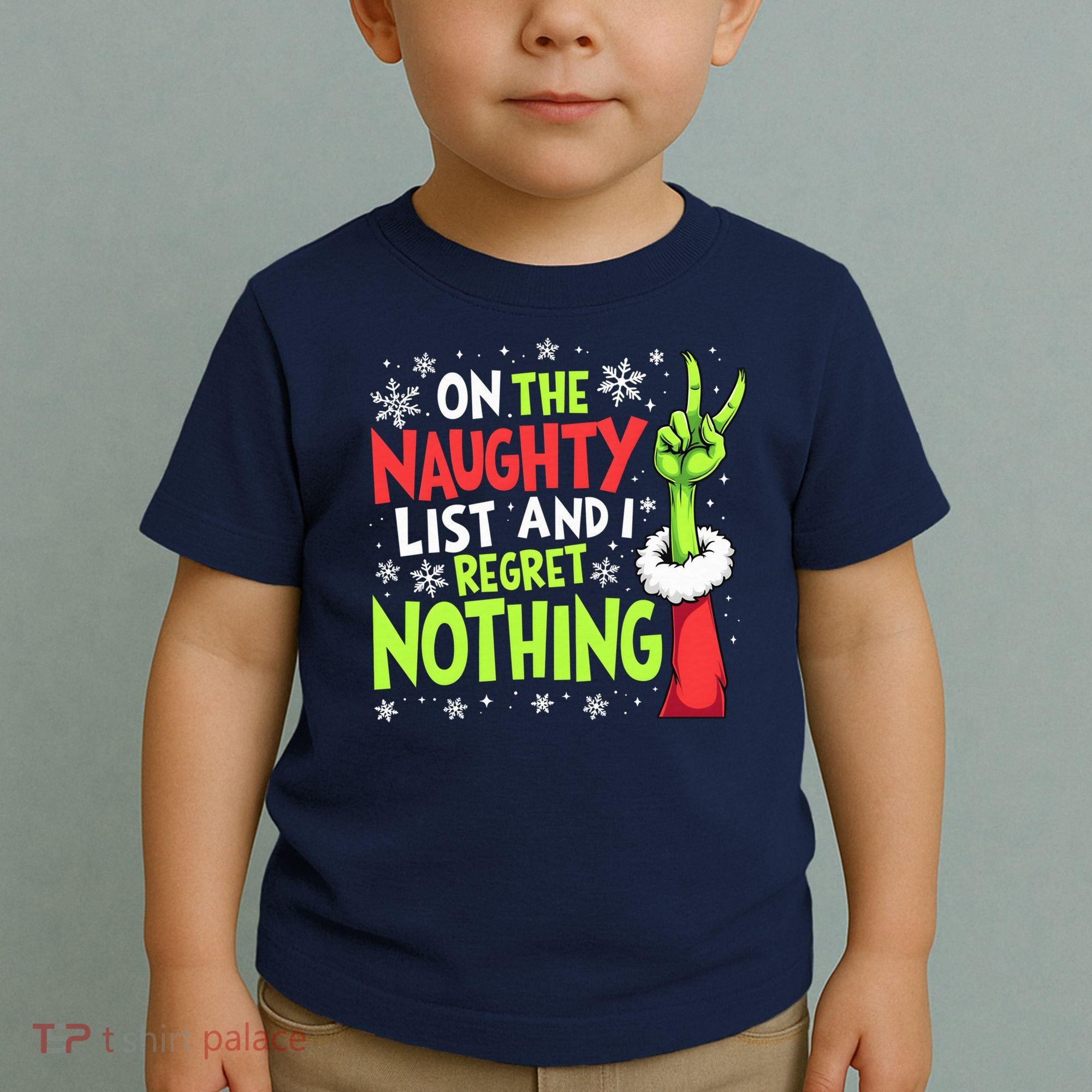 Funny Christmas On The Naughty List And I Regret Nothing Toddler T-Shirt