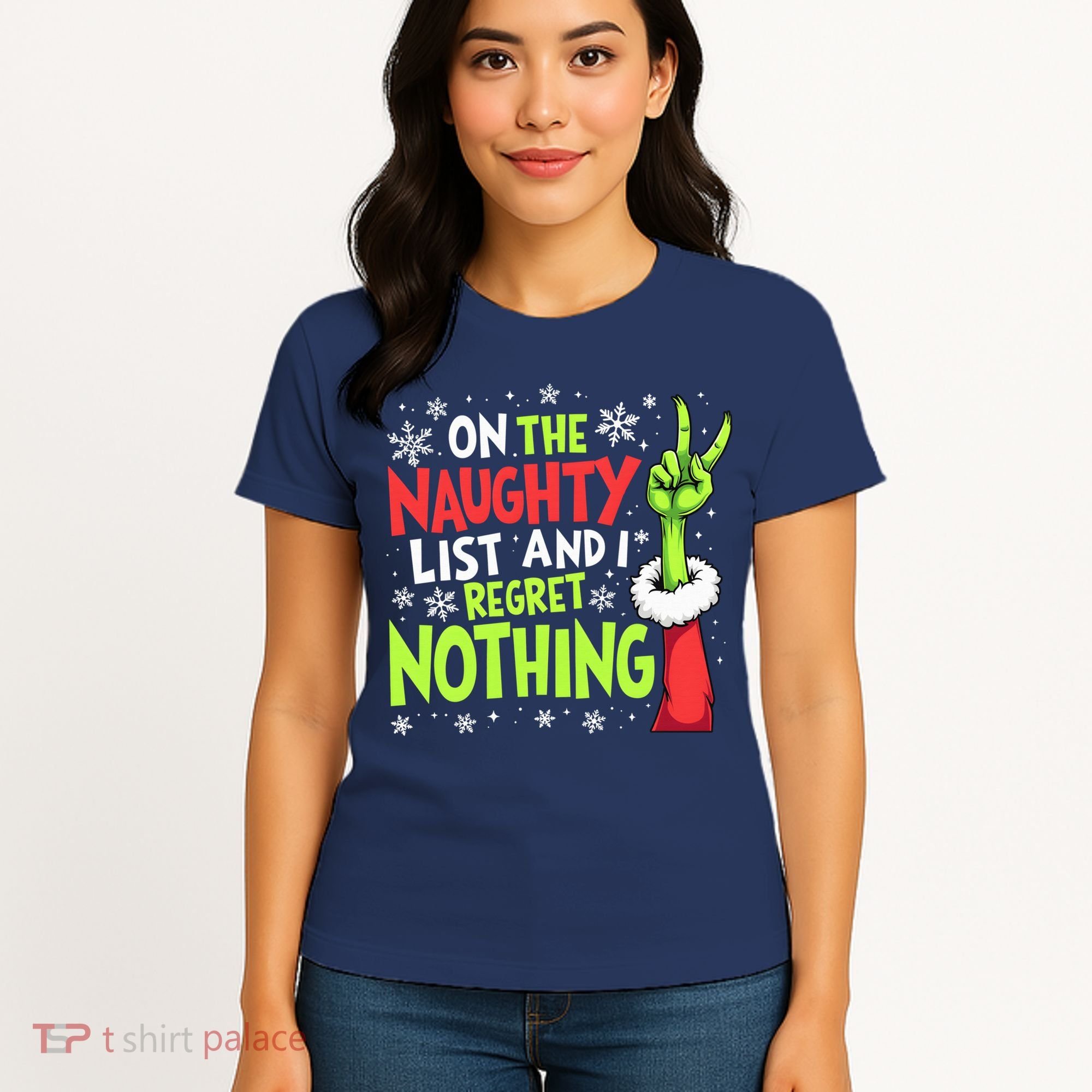 Funny Christmas On The Naughty List And I Regret Nothing Women's T-Shirt