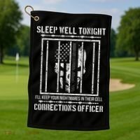 Funny Corrections Officer Proud Correctional Officer Golf Towel thumb 1