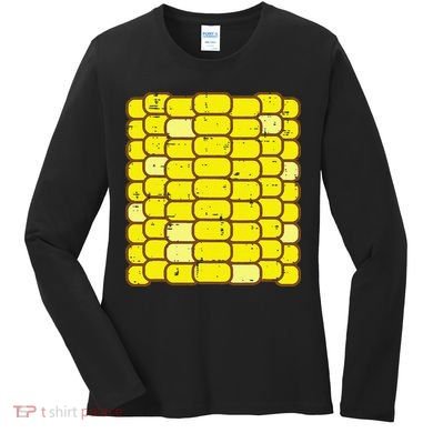 Funny Corn On The Cob Costume Farmer Women's Long Sleeve Shirt
