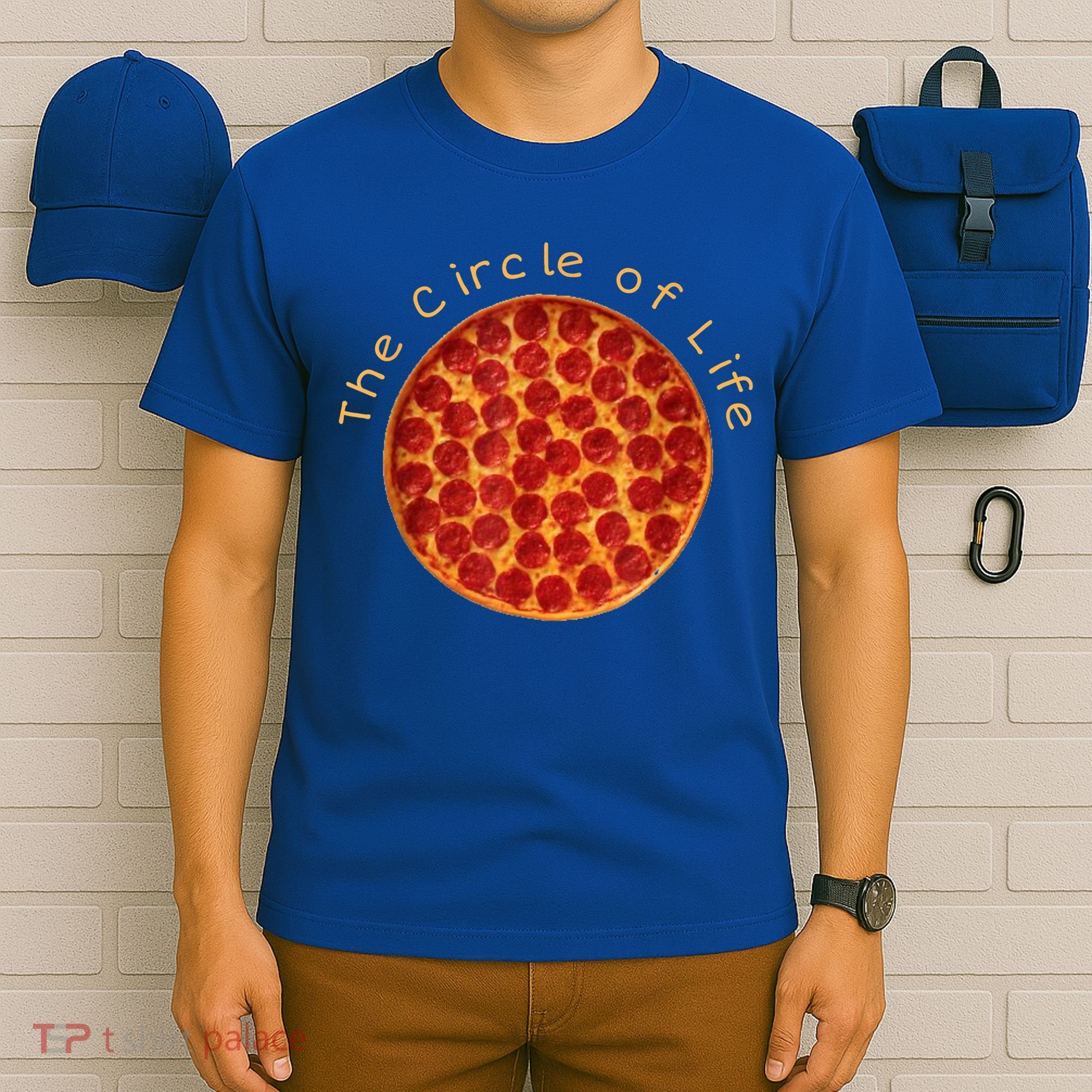 Funny Circle Of Life Gift Funny Pizza Lover Gift Pepperoni Lovers Gift T-Shirt