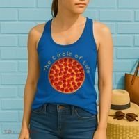 Funny Circle Of Life Gift Funny Pizza Lover Gift Pepperoni Lovers Gift Women's Tank Top thumb 2