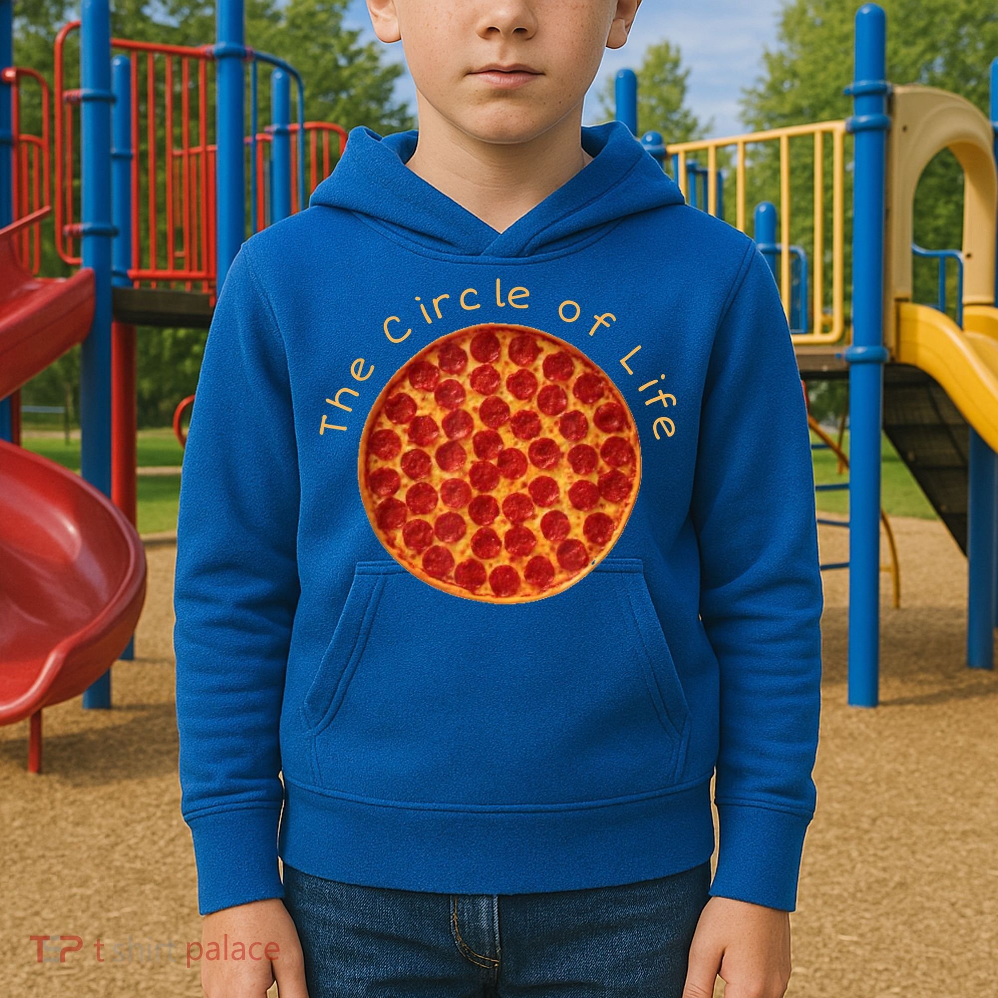 Funny Circle Of Life Gift Funny Pizza Lover Gift Pepperoni Lovers Gift Kids Hoodie