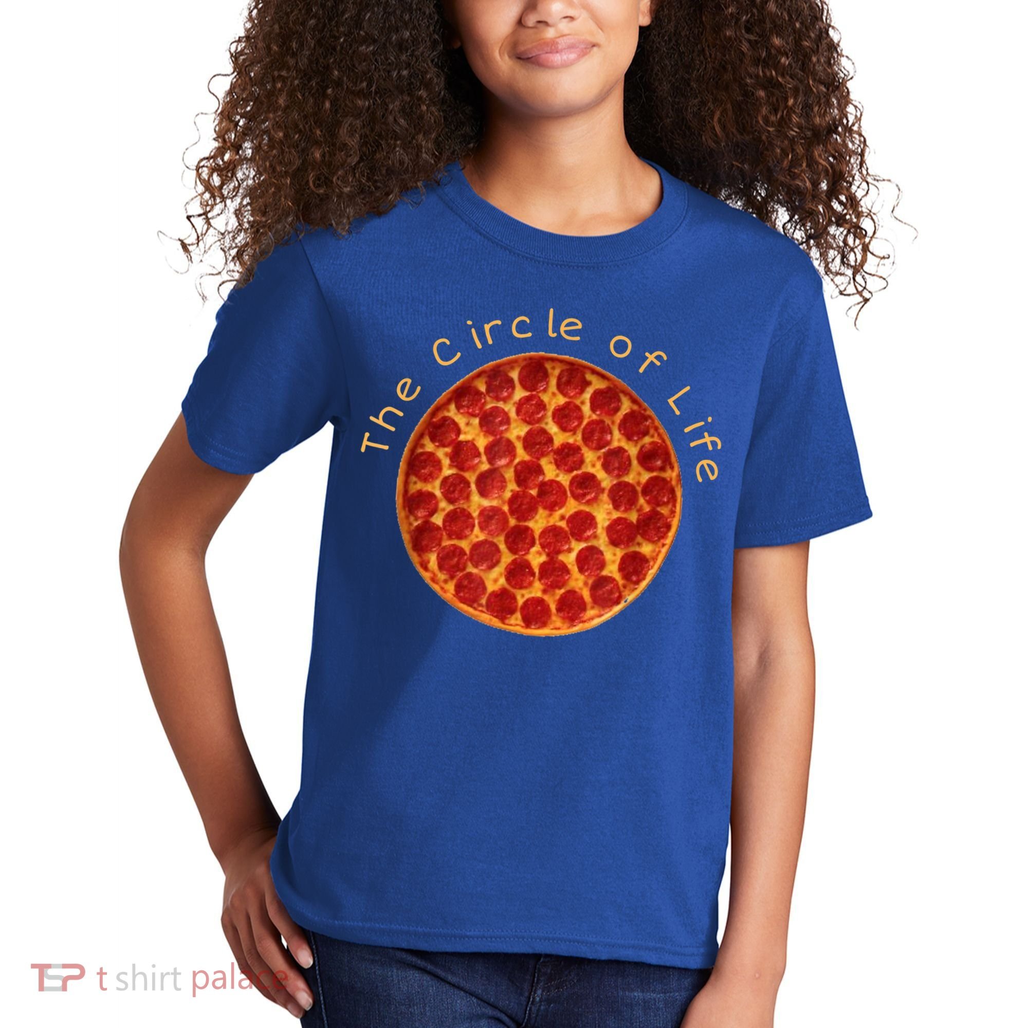 Funny Circle Of Life Gift Funny Pizza Lover Gift Pepperoni Lovers Gift Kids T-Shirt