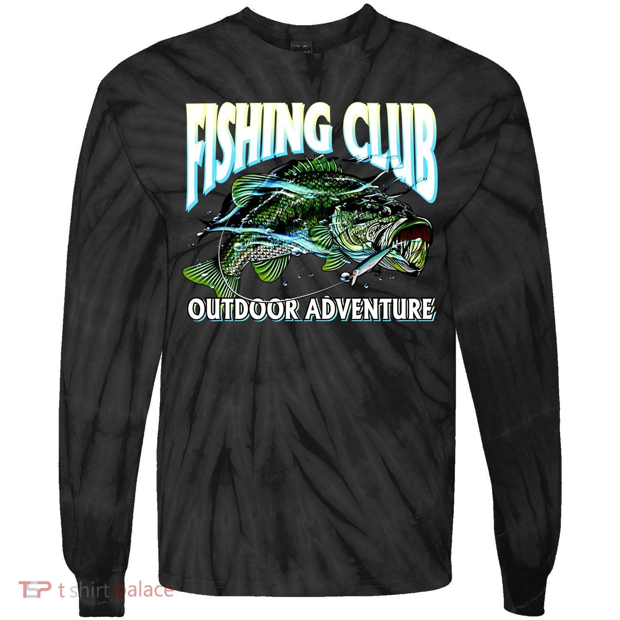 Fishing Club Outdoor Adventure Tie-Dye Long Sleeve Shirt