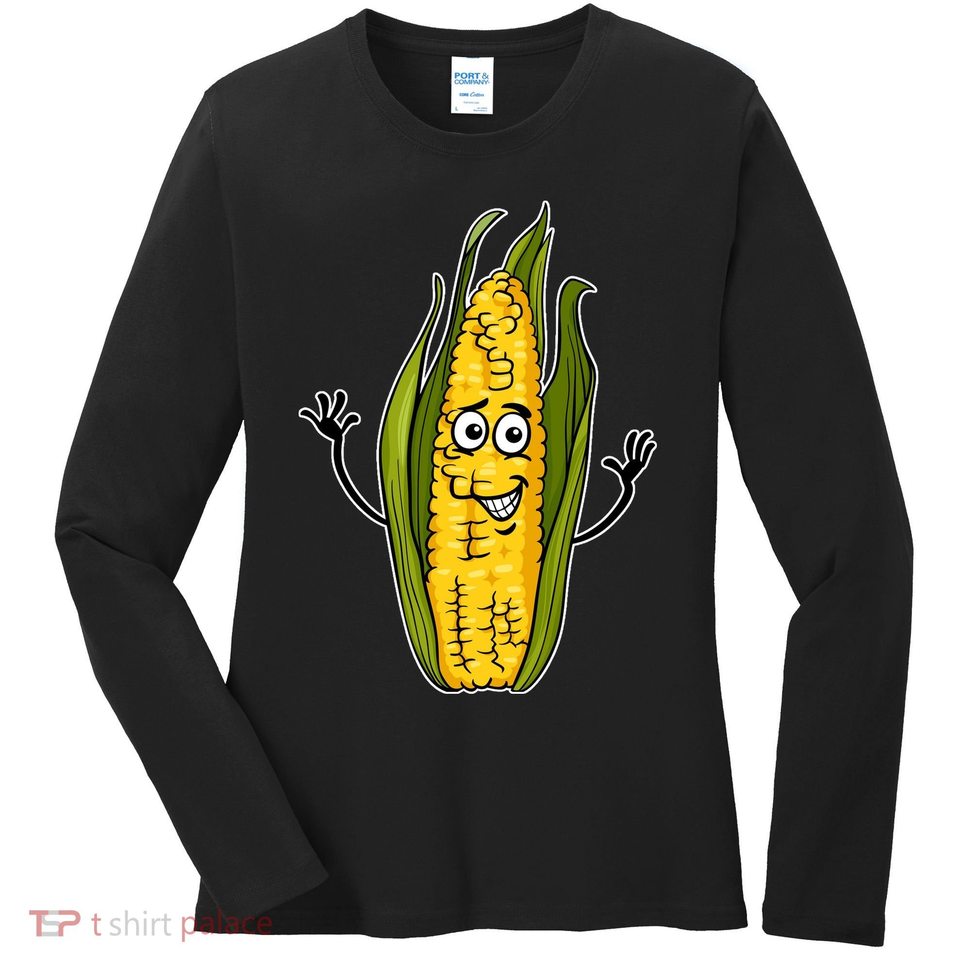 Funny Corn On The Cob Farmers Food Women's Long Sleeve Shirt