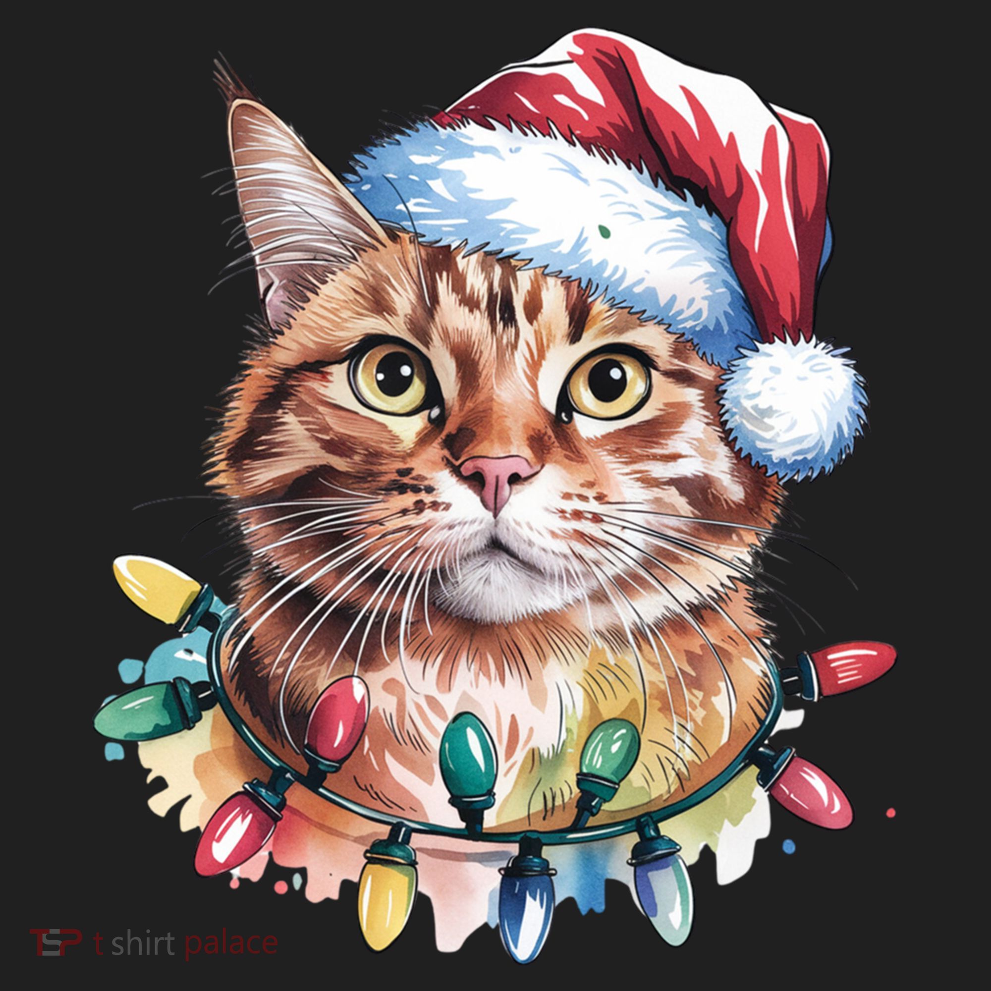 Funny Christmas Orange Tabby Cat Christmas Tree Santa Cat Meaningful Gift Beanie
