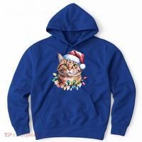 Funny Christmas Orange Tabby Cat Christmas Tree Santa Cat Meaningful Gift Hoodie thumb 0