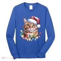 Funny Christmas Orange Tabby Cat Christmas Tree Santa Cat Meaningful Gift Long Sleeve Shirt thumb 0