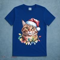Funny Christmas Orange Tabby Cat Christmas Tree Santa Cat Meaningful Gift T-Shirt thumb 5