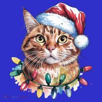 Funny Christmas Orange Tabby Cat Christmas Tree Santa Cat Meaningful Gift Women's Tank Top thumb 5