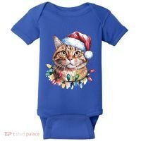 Funny Christmas Orange Tabby Cat Christmas Tree Santa Cat Meaningful Gift Baby Bodysuit thumb 0