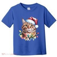 Funny Christmas Orange Tabby Cat Christmas Tree Santa Cat Meaningful Gift Toddler T-Shirt thumb 0