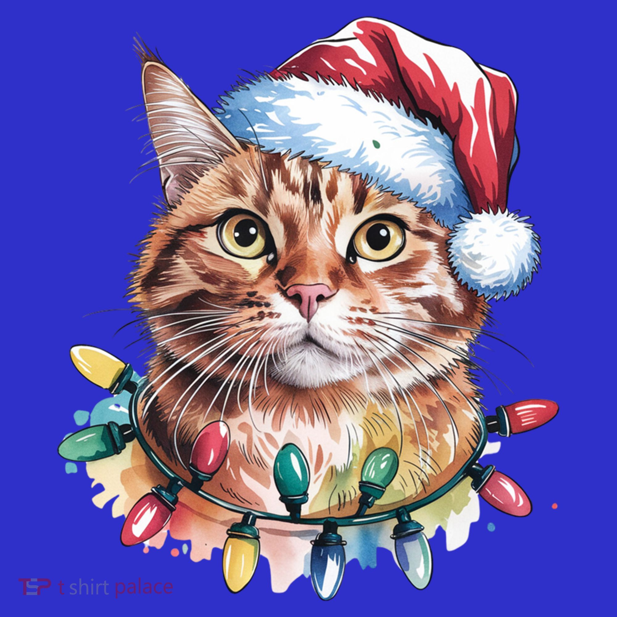 Funny Christmas Orange Tabby Cat Christmas Tree Santa Cat Meaningful Gift Toddler T-Shirt