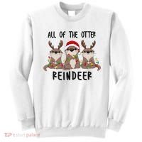 Funny Christmas Otters Cute All Of The Otter Reindeer Sweatshirt thumb 0