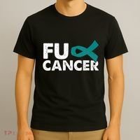 Fuck Cancer Ovarian Cancer Awareness Month Warrior T-Shirt thumb 3
