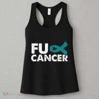 Fuck Cancer Ovarian Cancer Awareness Month Warrior Women's Tank Top thumb 3