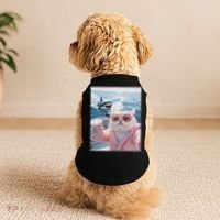 Fat Cat on a Yacht Boat with Shark Cool Funny Cat Meme Doggie Tank thumb 2