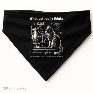 Funny Cat Physics Humor Design What Cats Really Thinks USA-Made Doggie Bandana