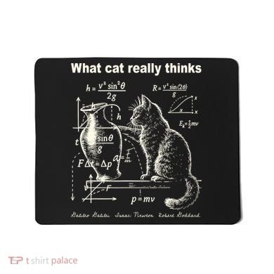 Funny Cat Physics Humor Design What Cats Really Thinks Mousepad