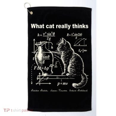 Funny Cat Physics Humor Design What Cats Really Thinks Golf Towel