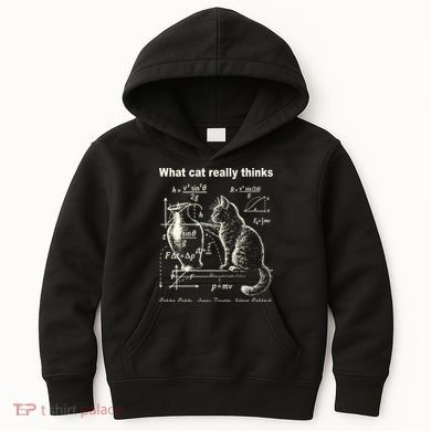Funny Cat Physics Humor Design What Cats Really Thinks Kids Hoodie
