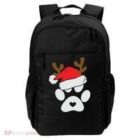 Funny Christmas Paws Santa Hat Horn Dog Xmas Backpack thumb 0