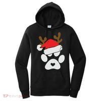 Funny Christmas Paws Santa Hat Horn Dog Xmas Women's Hoodie thumb 0