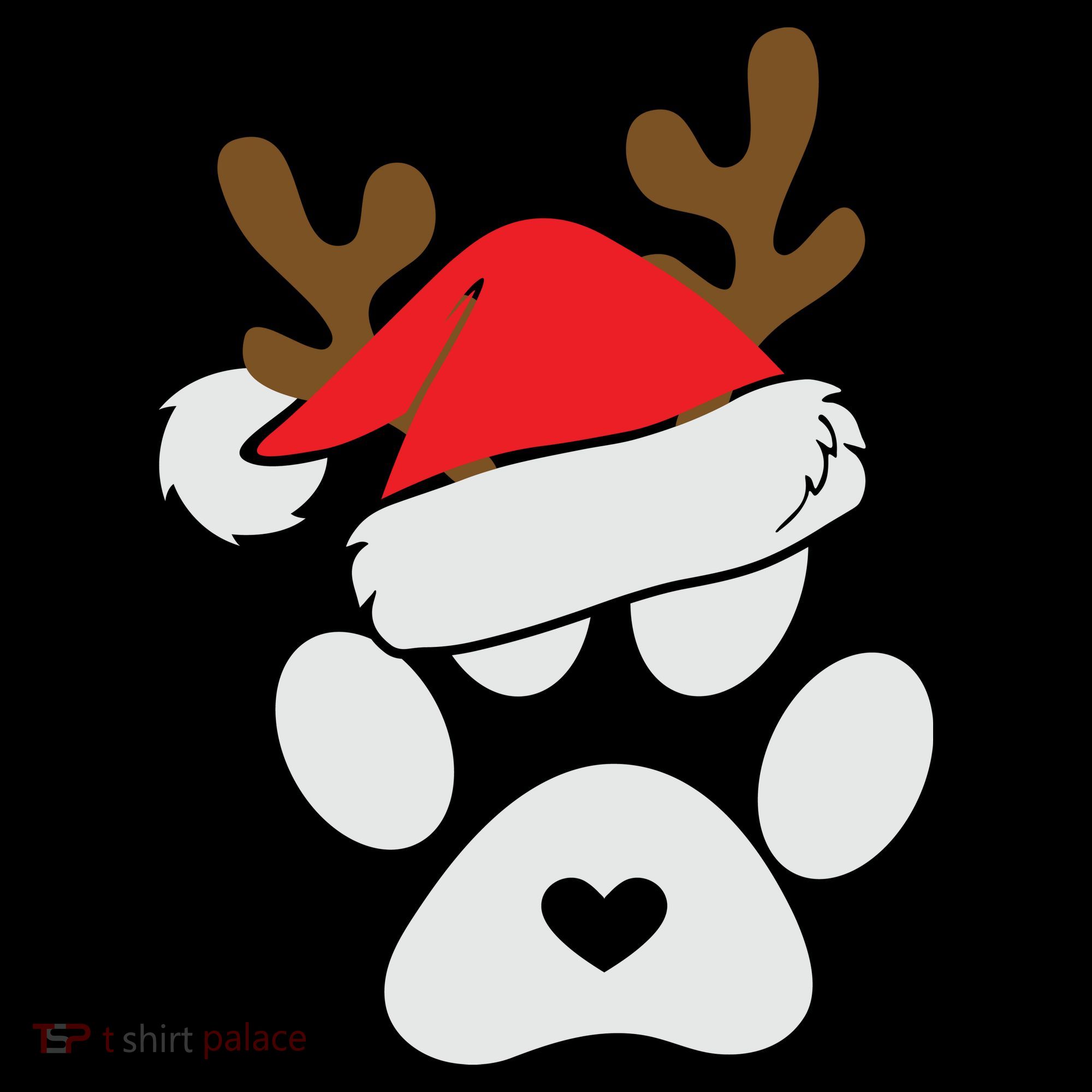 Funny Christmas Paws Santa Hat Horn Dog Xmas Women's Hoodie