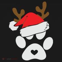 Funny Christmas Paws Santa Hat Horn Dog Xmas Women's Tank Top thumb 5