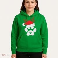 Funny Christmas Paws Santa Hat Horn Dog Xmas Hoodie thumb 5