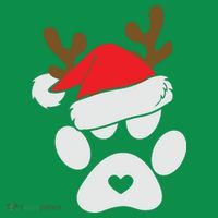 Funny Christmas Paws Santa Hat Horn Dog Xmas Mousepad thumb 1