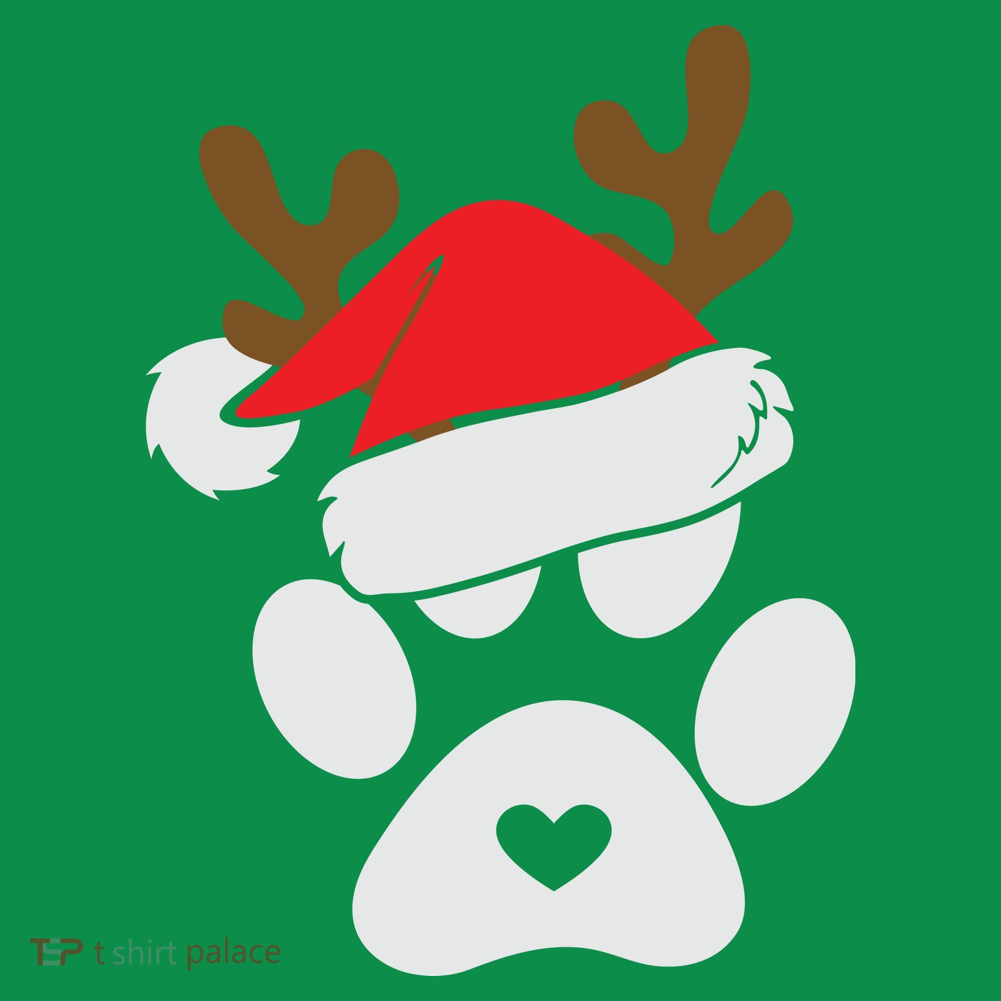 Funny Christmas Paws Santa Hat Horn Dog Xmas Mousepad