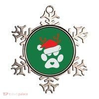 Funny Christmas Paws Santa Hat Horn Dog Xmas Ornament thumb 0