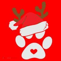 Funny Christmas Paws Santa Hat Horn Dog Xmas Santa Hat thumb 1