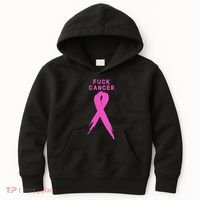 Fuck Cancer Pink Ribbon Breast Cancer Awareness Kids Hoodie thumb 0
