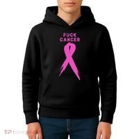 Fuck Cancer Pink Ribbon Breast Cancer Awareness Kids Hoodie thumb 4