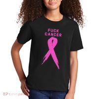 Fuck Cancer Pink Ribbon Breast Cancer Awareness Kids T-Shirt thumb 2