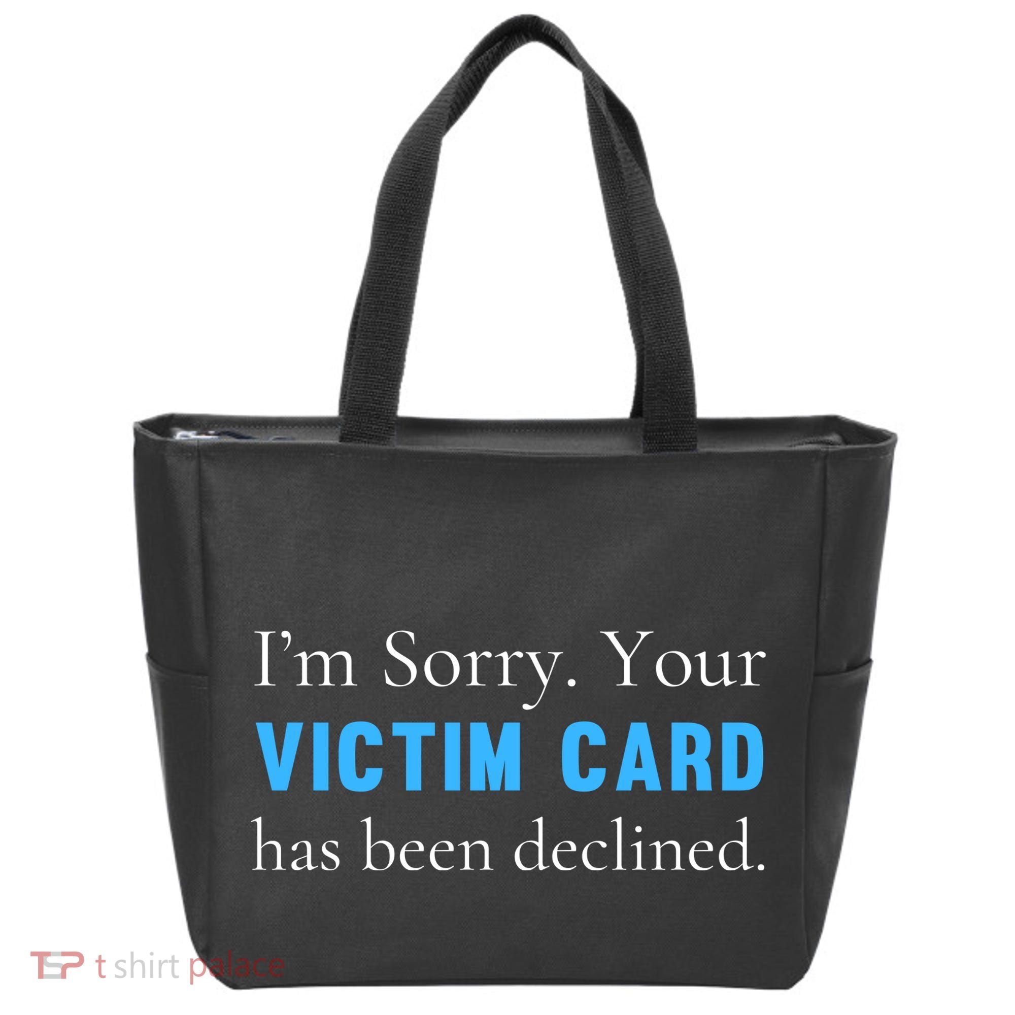 Funny Conservative Politically Incorrect Anti Woke Victim Card Tote Bag