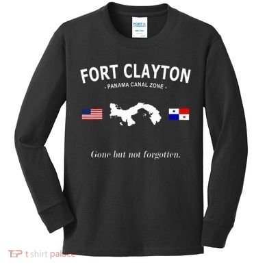 Fort Clayton Panama Canal Zone Kids Long Sleeve Shirt