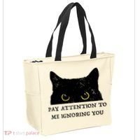 Funny Cat Pay Attention To Me Ignoring You Sarcastic Cat Mom Tote Bag thumb 2