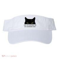 Funny Cat Pay Attention To Me Ignoring You Sarcastic Cat Mom Visor thumb 0