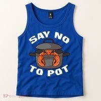 Funny Crawfish Pun Lobster Say No To Pot Cute Lobster Gift Tank Top thumb 2