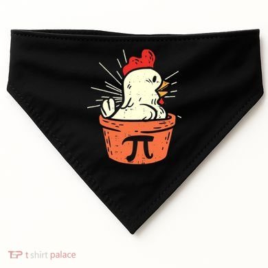 Funny Chicken Pot Pi Day Pie Math Lover Geek 3 14 USA-Made Doggie Bandana