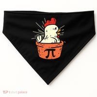 Funny Chicken Pot Pi Day Pie Math Lover Geek 3 14 USA-Made Doggie Bandana thumb 0